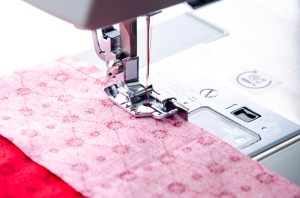 fabric on a sewing machine