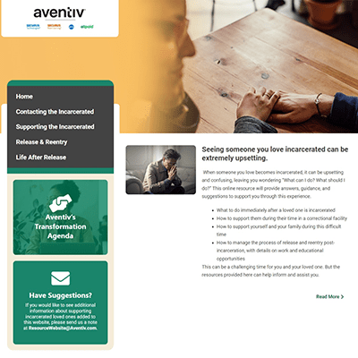 Aventiv Technologies Launches New Website Dedicated to Providing Information, Resources, and Support to Families and Friends of Incarcerated Individuals