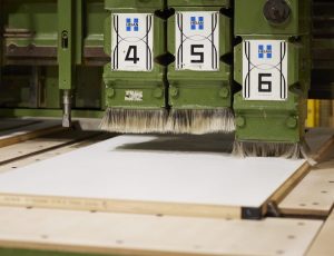 factory machine with numbered brushes