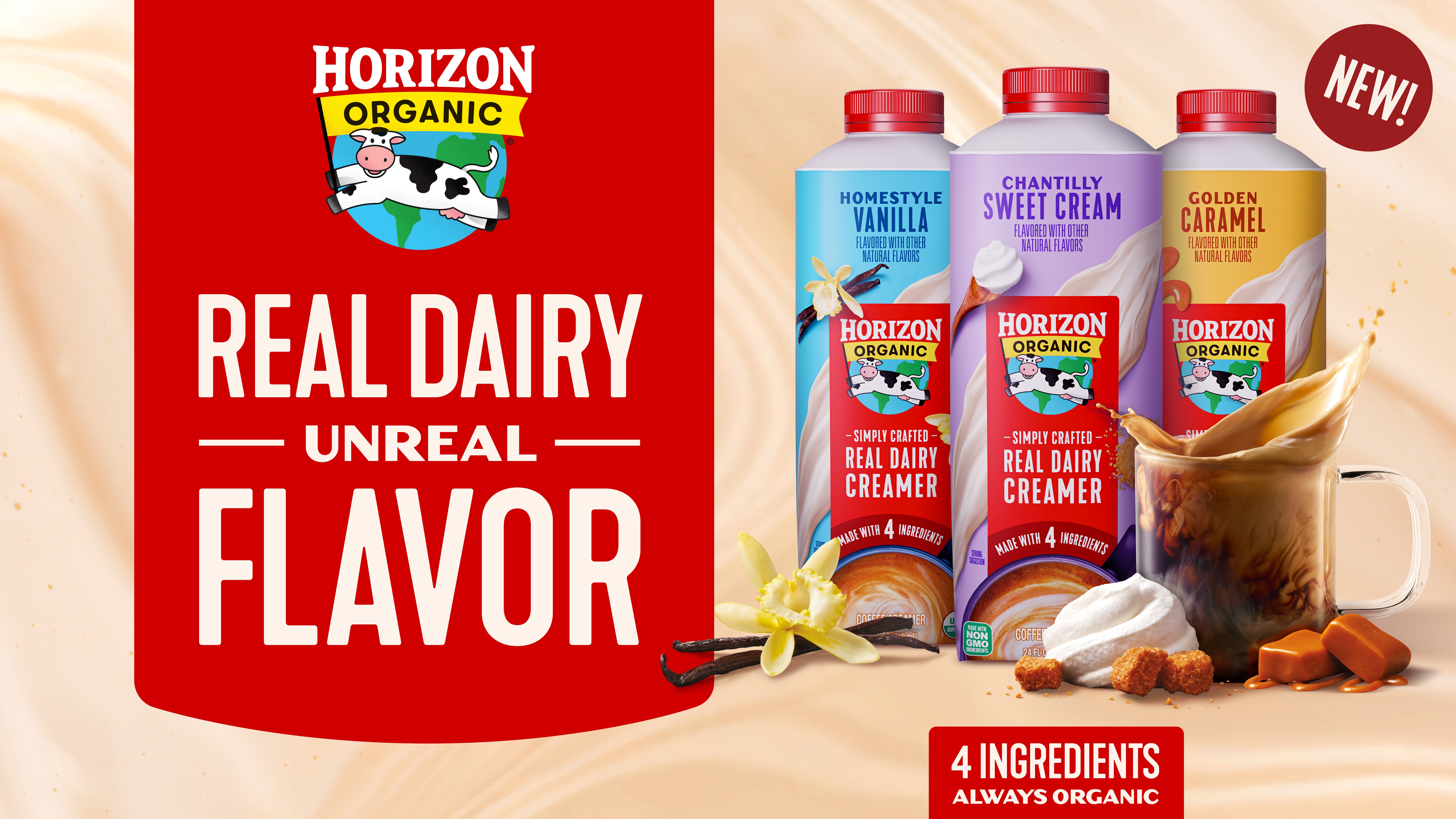 Horizon Organic Gets Media Notice for Launch of Real Dairy Coffee Creamers